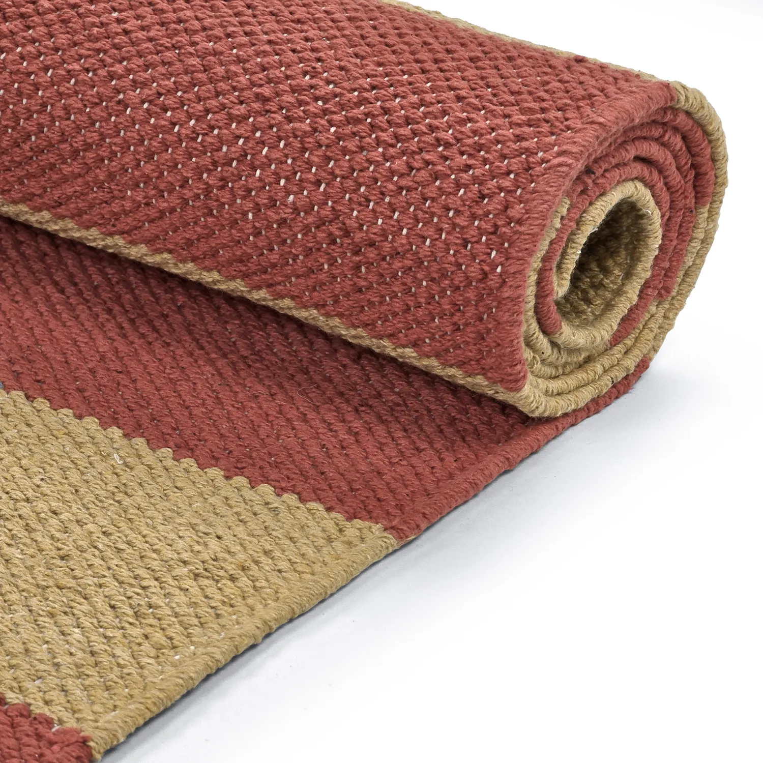 Tappeto di cotone - Nilo (giallo senape/terracotta)