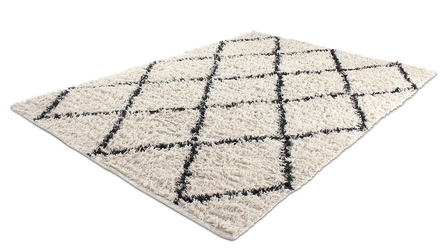 Tappeto A Pelo Lungo - Alcott Natural Cotton Shaggy (nero/bianco)