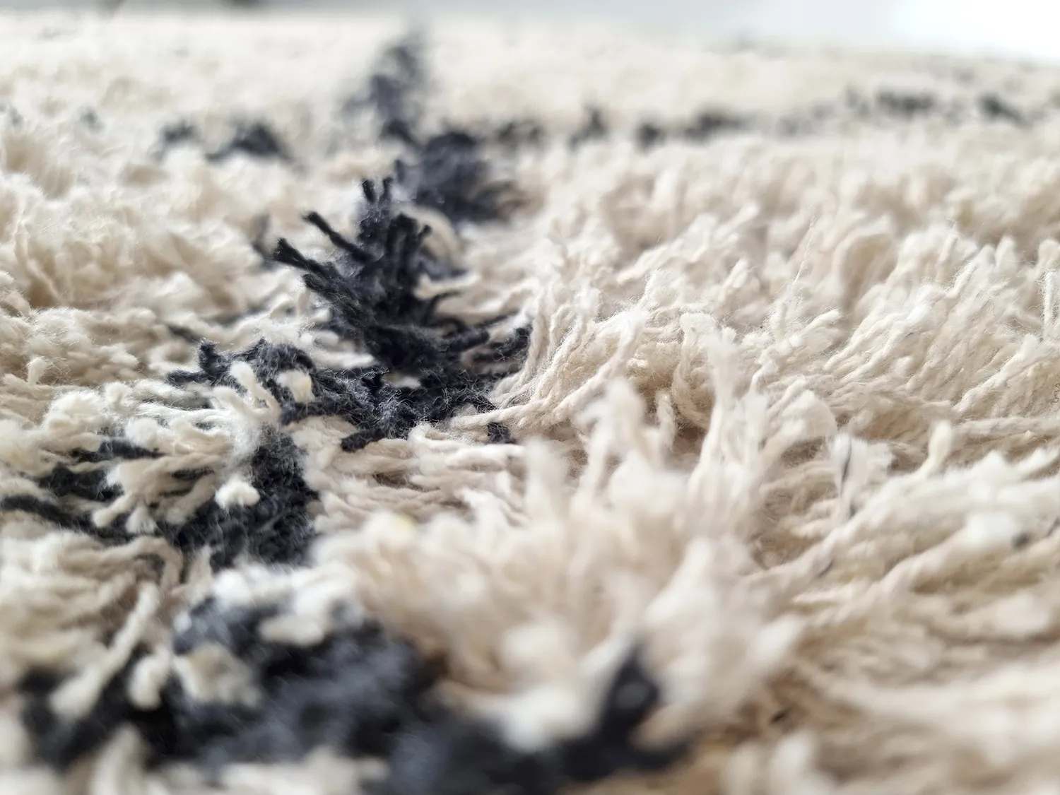 Tappeto A Pelo Lungo - Alcott Natural Cotton Shaggy (nero/bianco)