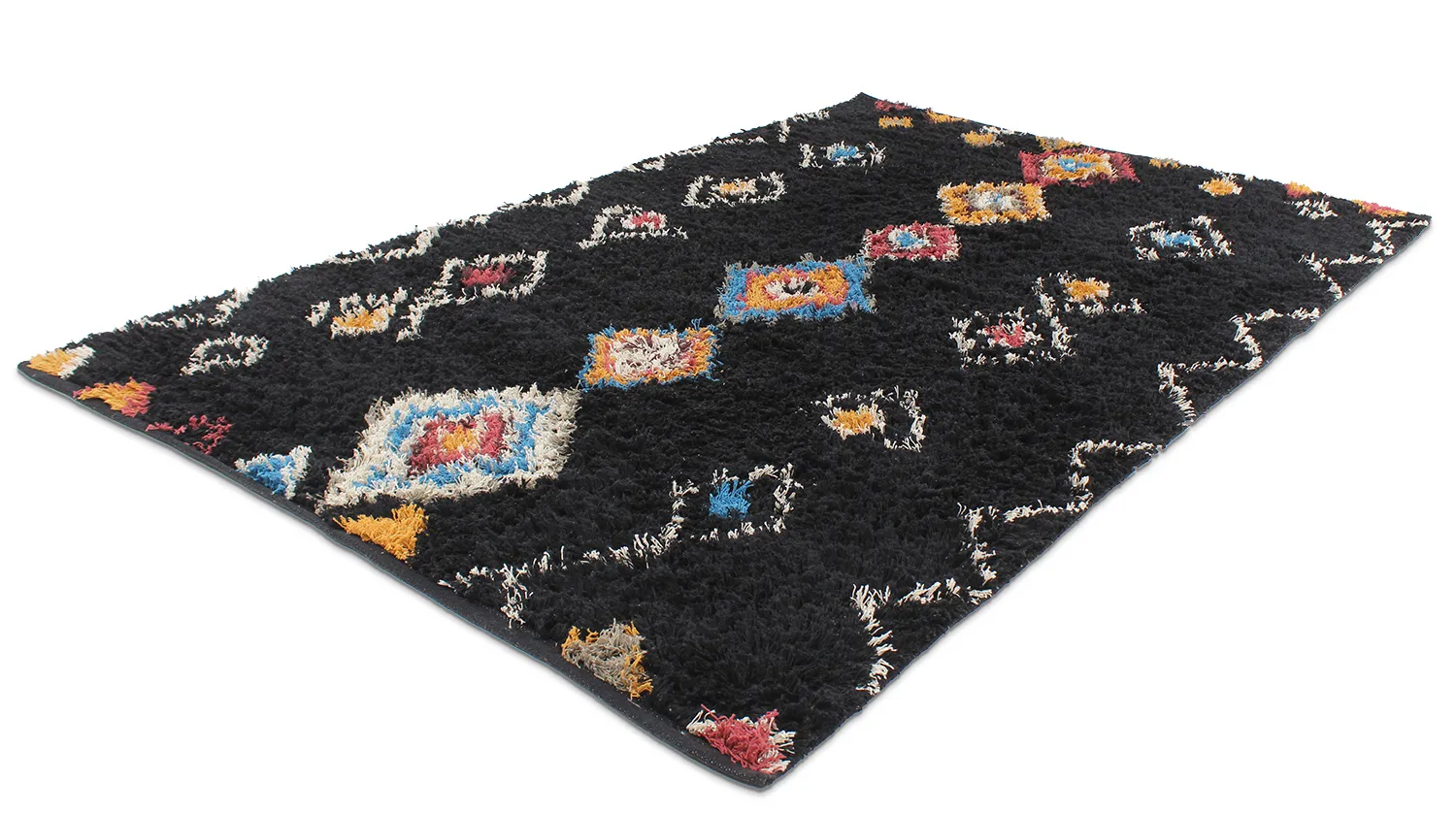 Tappeto A Pelo Lungo - Marden Natural Cotton Shaggy (nero/multi)