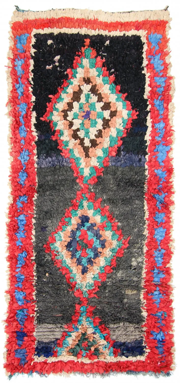 Tappeto Berberi Dal Marocco Boucherouite 245 x 110 cm