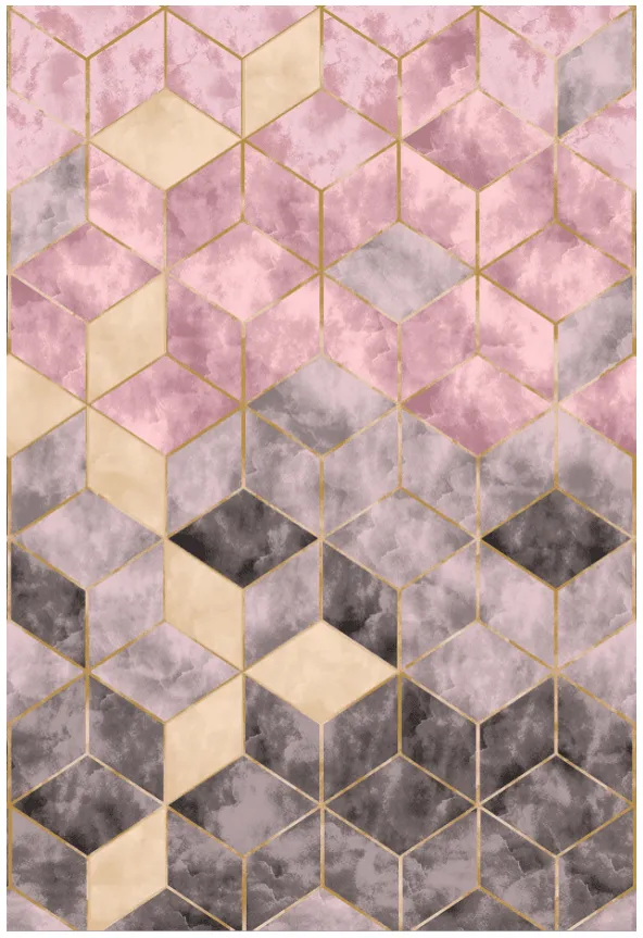 Tappeto Wilton - Brendola (rosa/grigio/oro)