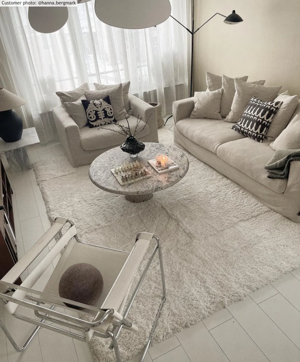 Tappeto A Pelo Lungo - Cannes (bianco)