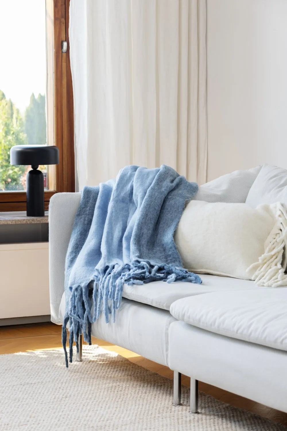 Coperte - Plaid in misto lana - Carol (blu)