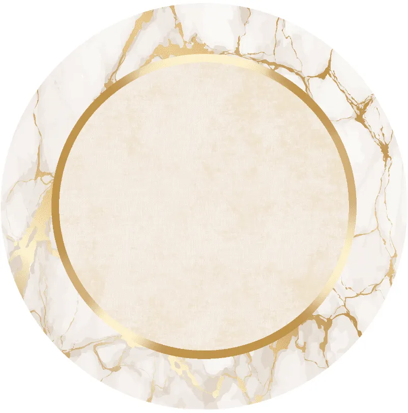 Tappeto rotondo - Cerasia (beige/bianco/oro)