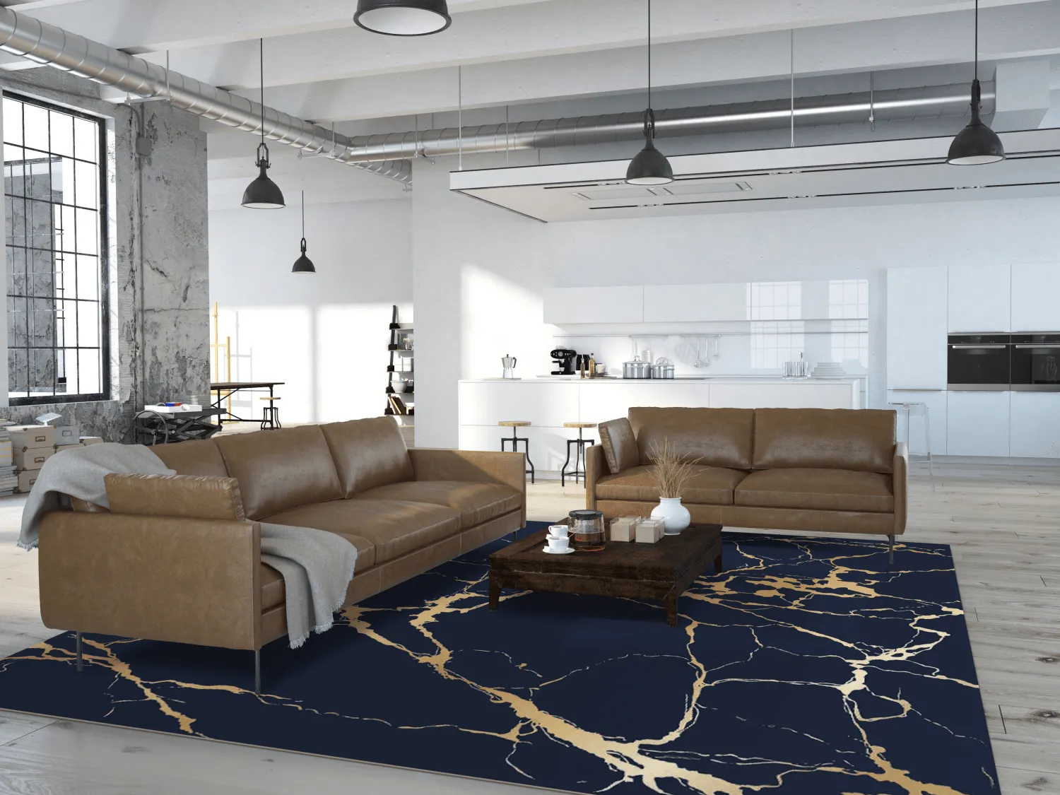 Tappeto Wilton - Cesina (nero/oro)