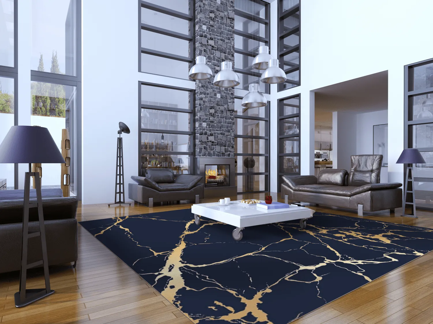 Tappeto Wilton - Cesina (nero/oro)