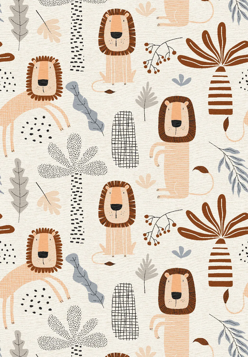 Tappeti per bambini - Lion Friends (beige)