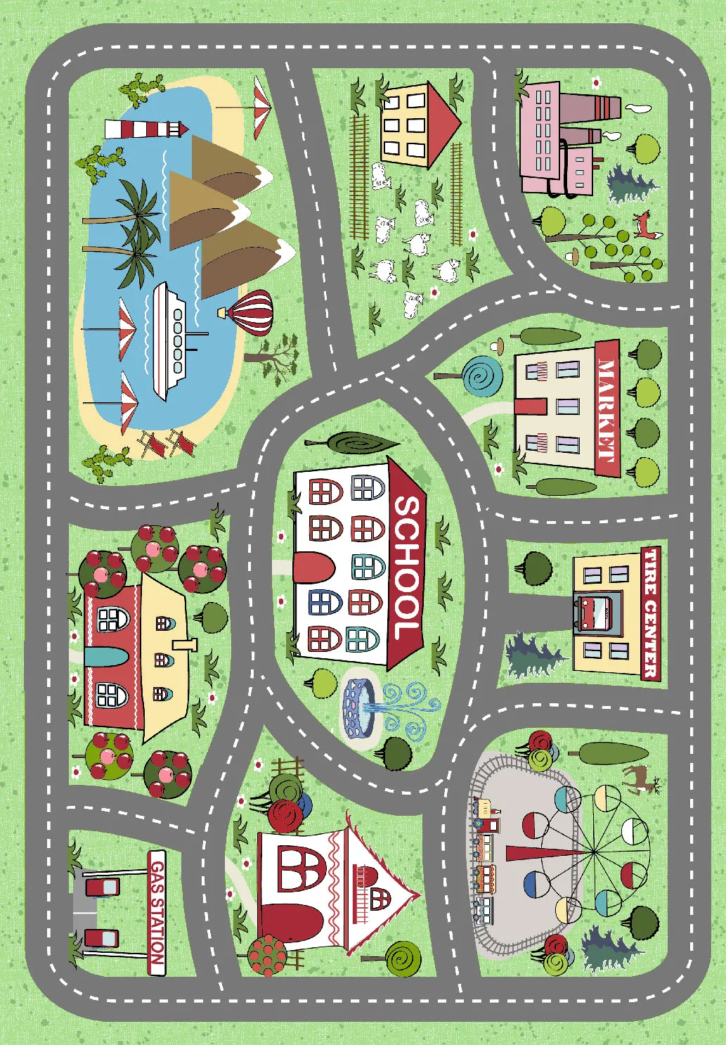 Tappeti per bambini - City Town (multi)