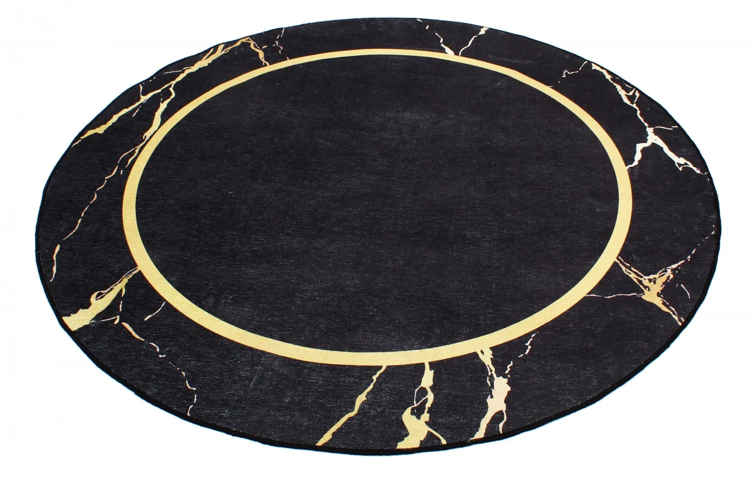 Tappeto rotondo - Cerasia (nero/oro)