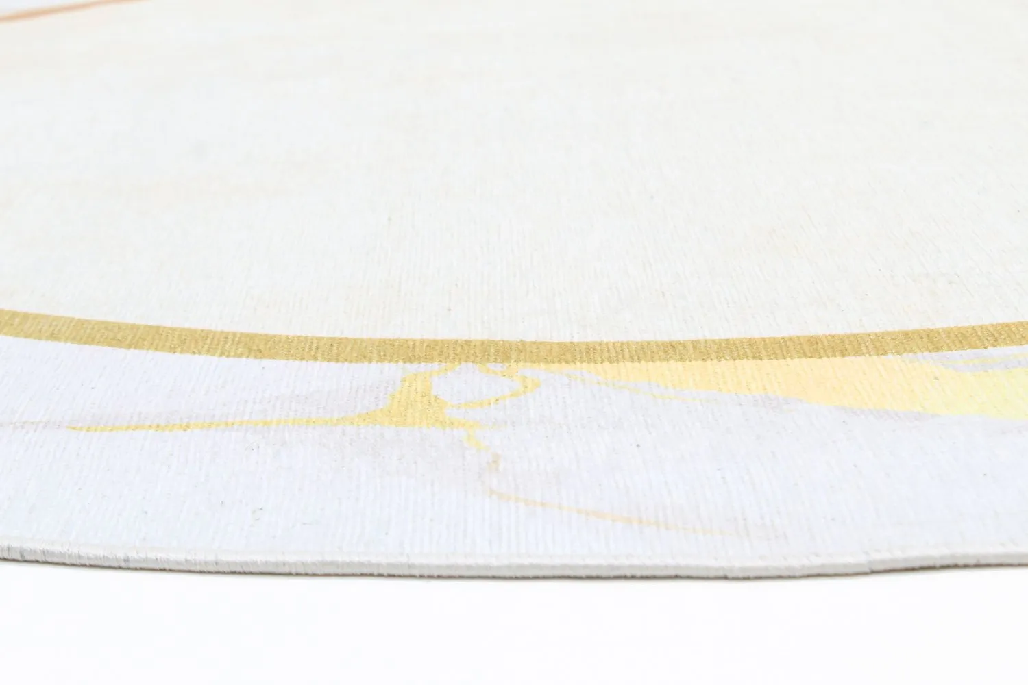 Tappeto rotondo - Cerasia (beige/bianco/oro)