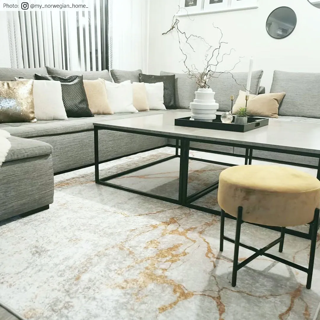 Tappeto Wilton - Cesina (stone/bianco/oro)