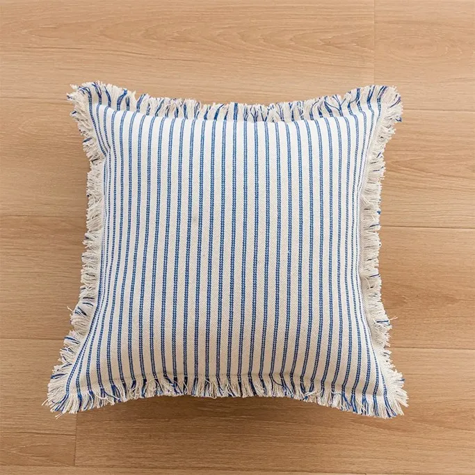 Fodera per cuscino - Fringed (blu)