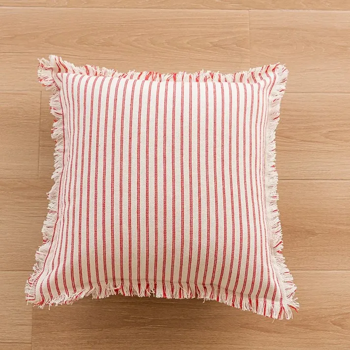 Fodera per cuscino - Fringed (rosso)