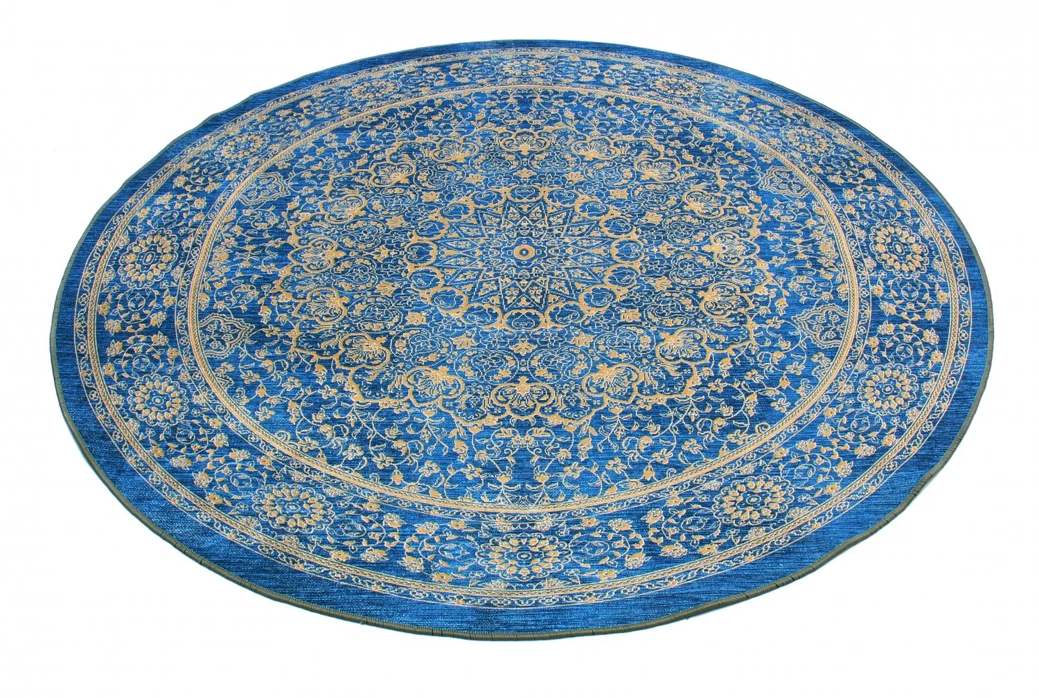 Tappeto rotondo - Vinadio (blu/oro)