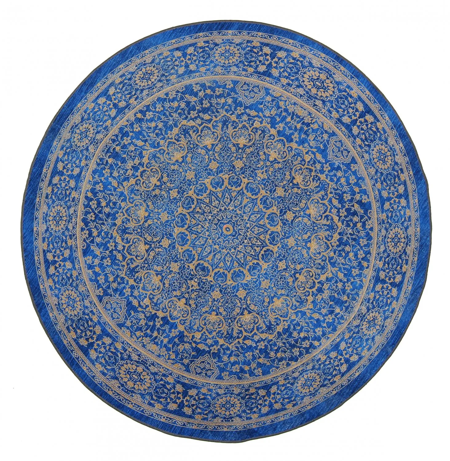 Tappeto rotondo - Vinadio (blu/oro)