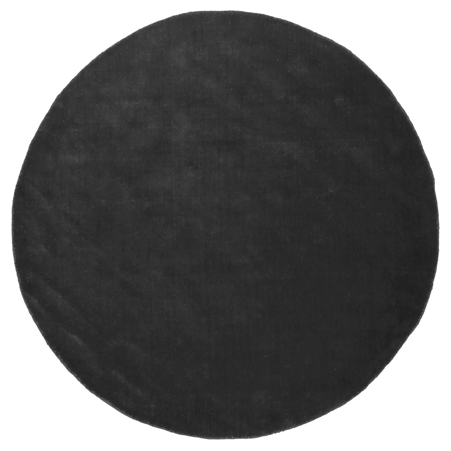 Tappeto rotondo - Recycled PET with viscose look (nero)