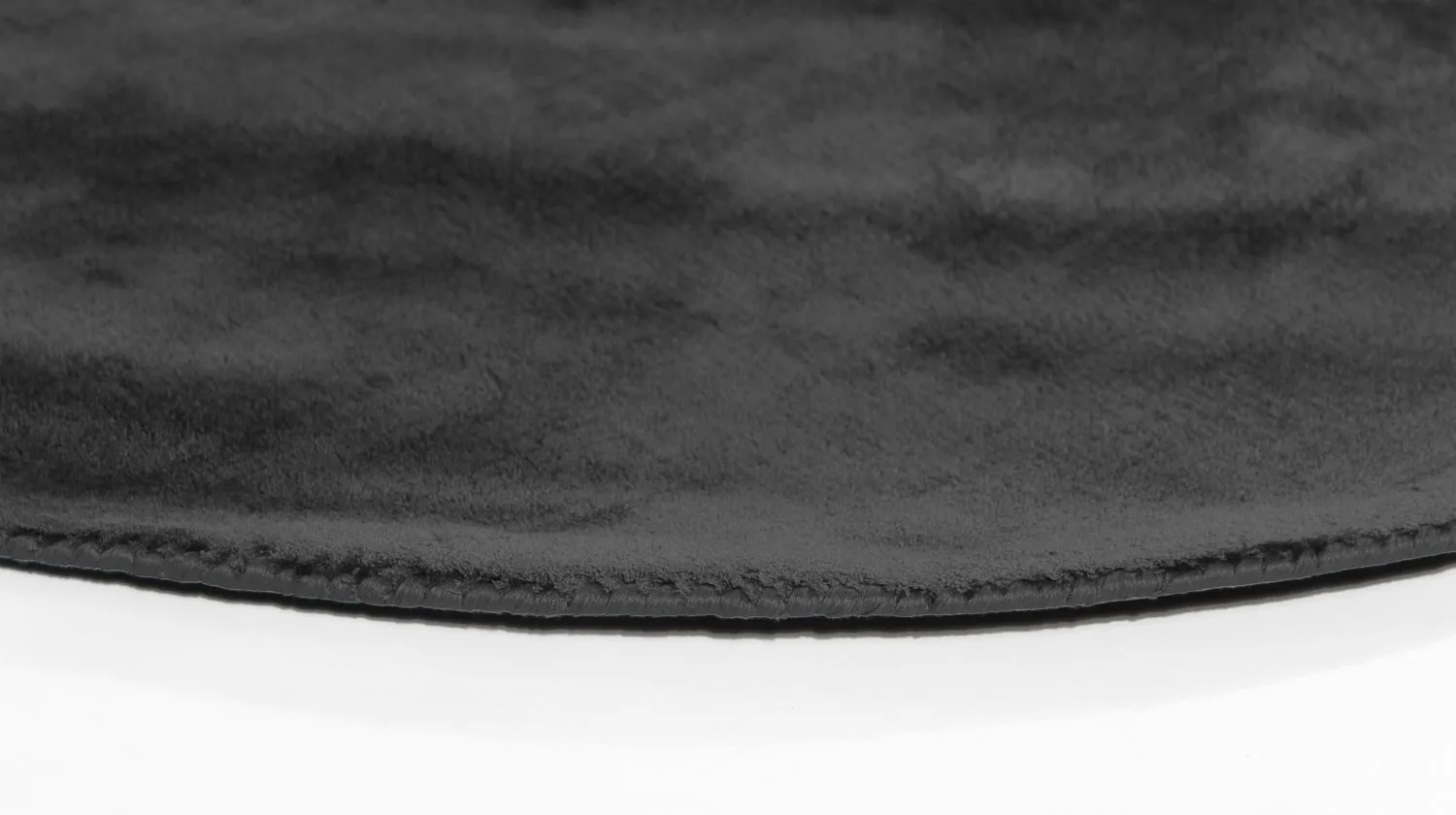 Tappeto rotondo - Recycled PET with viscose look (nero)