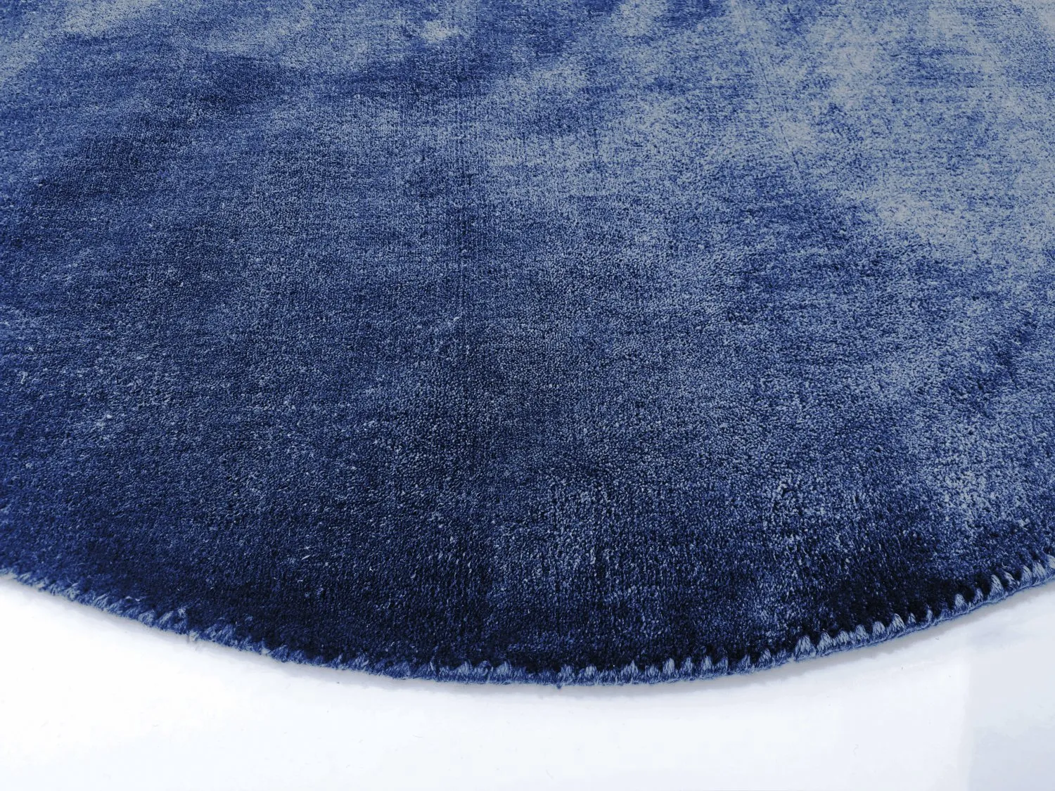Tappeto rotondo - Recycled PET with viscose look (navy)