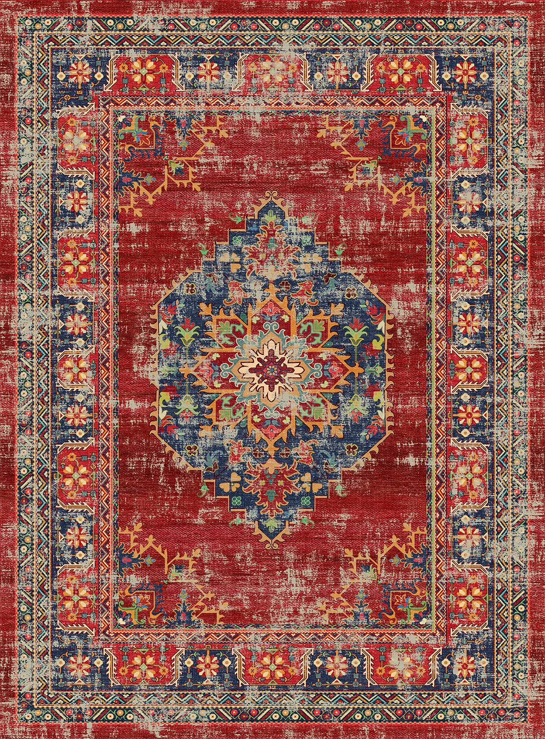 Tappeto Wilton - Soussi (rosso/multi)