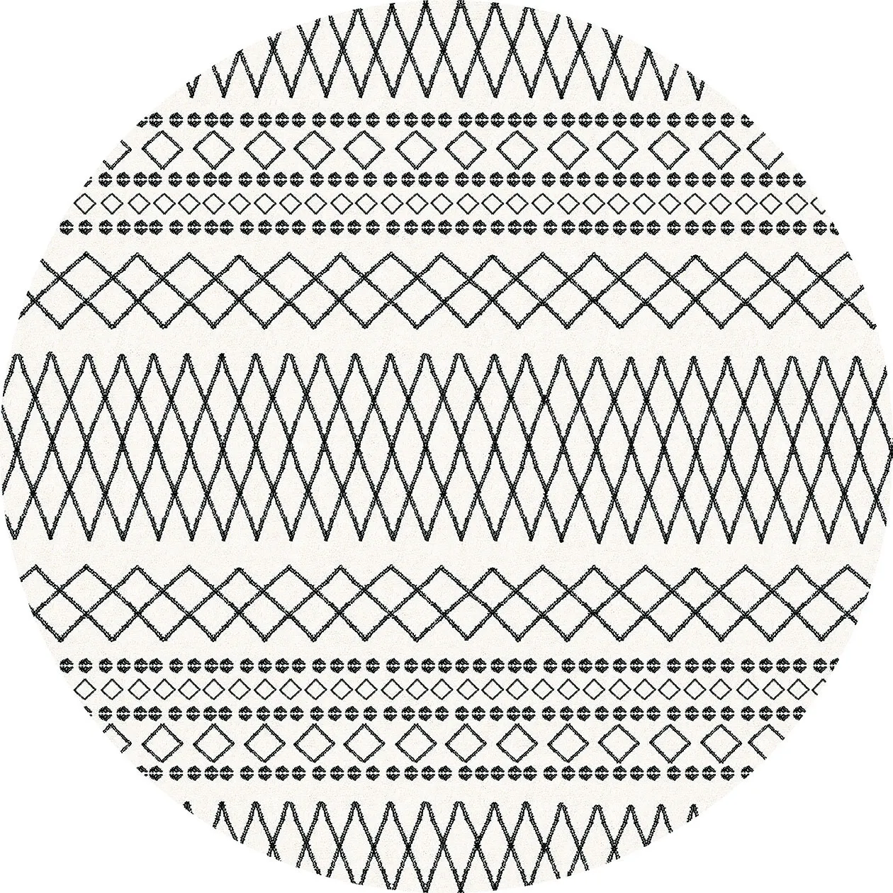 Tappeto rotondo - Safi (nero/bianco)