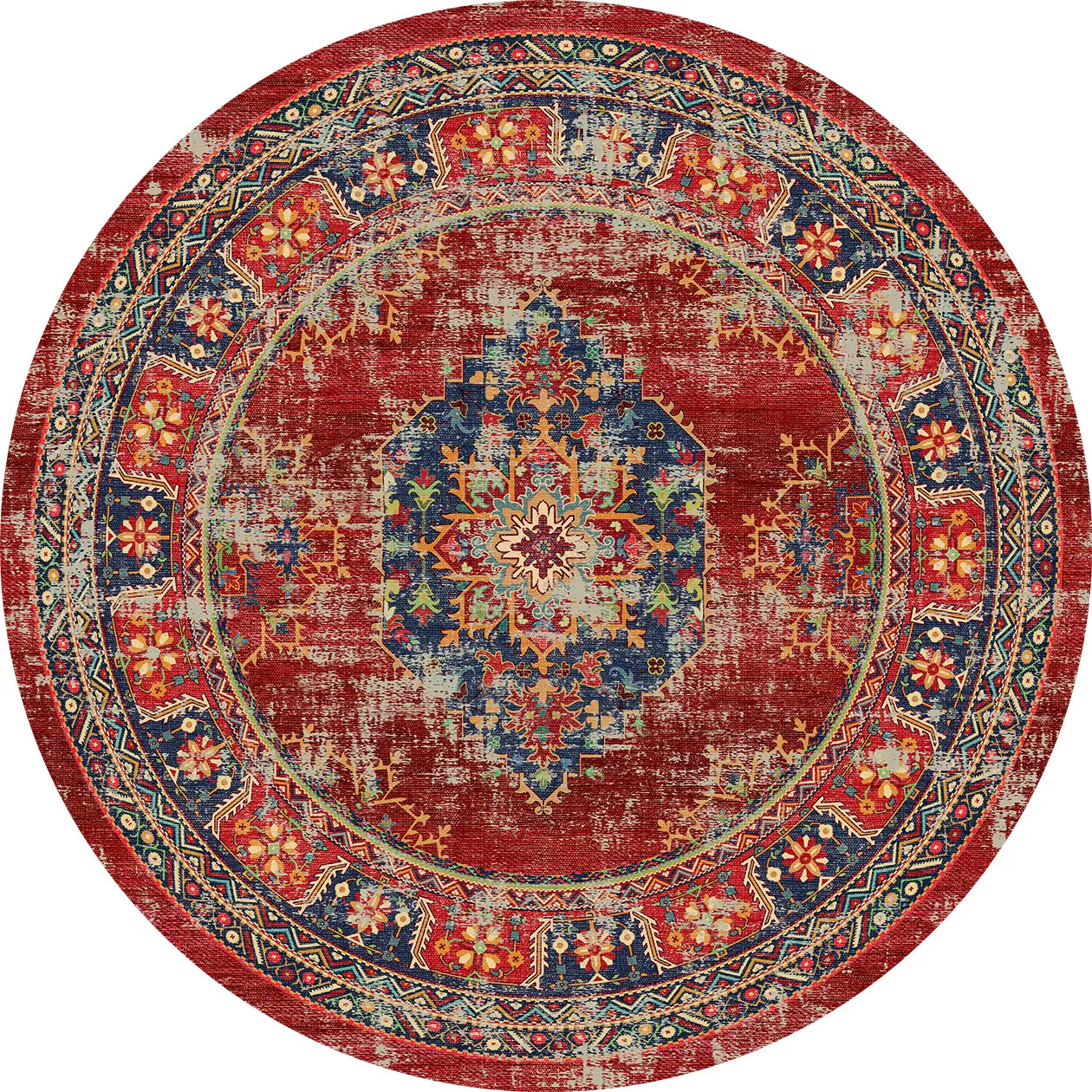 Tappeto rotondo - Soussi (rosso/multi)