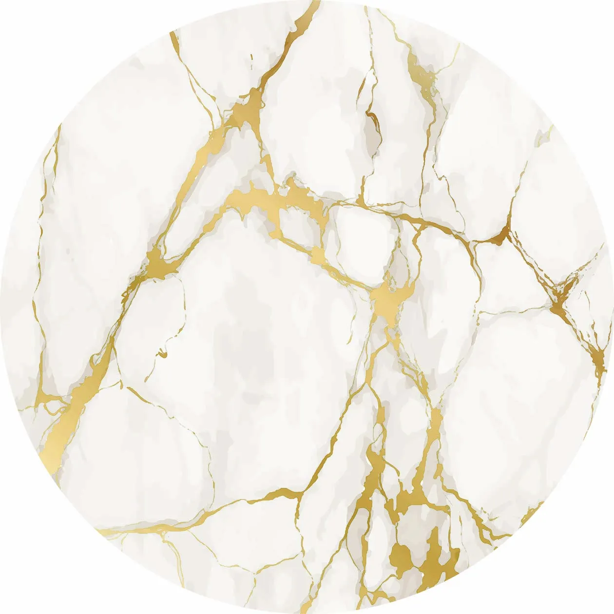 Tappeto rotondo - Cesina (stone/bianco/oro)