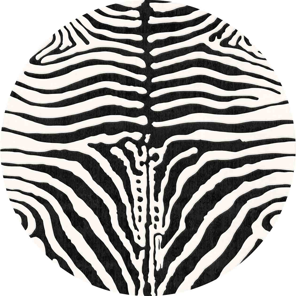 Tappeto rotondo - Zebra (nero/bianco)