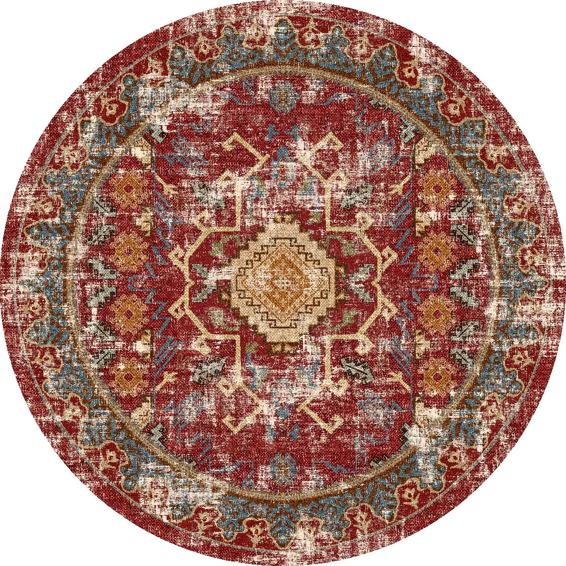 Tappeto rotondo - Idri (rosso/multi)