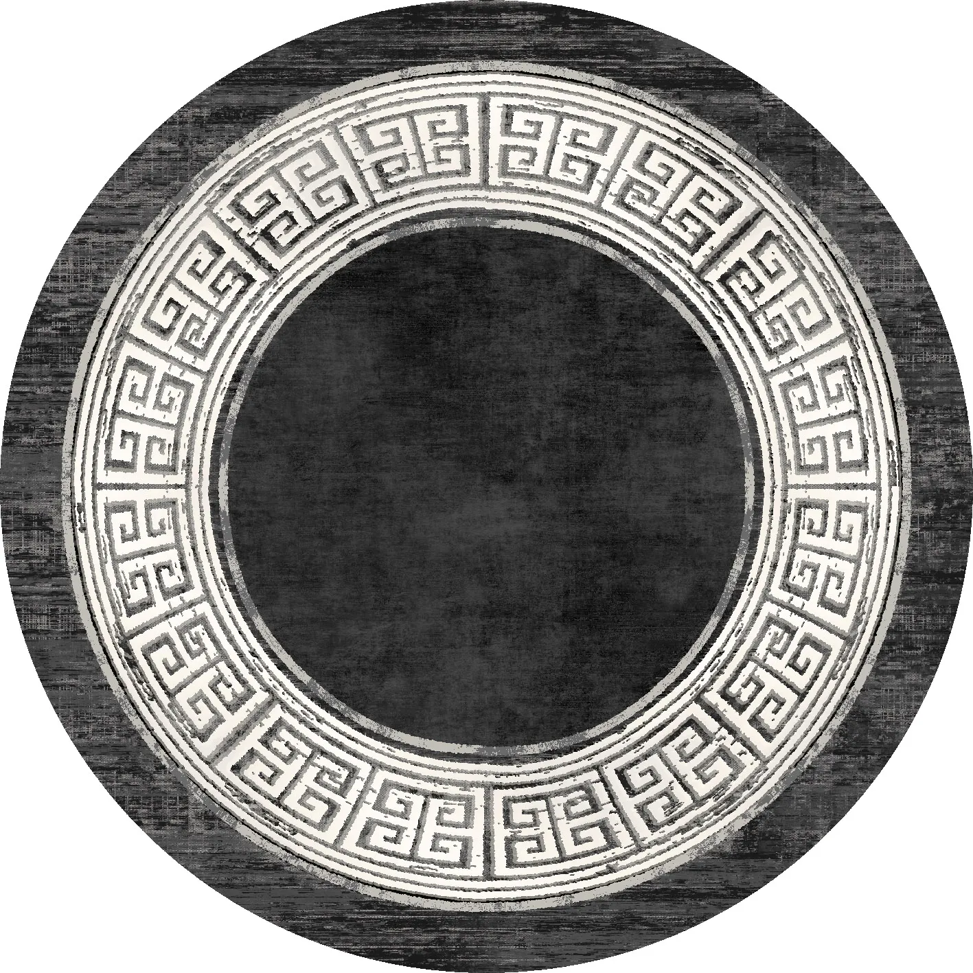 Tappeto rotondo - Tilos (nero/bianco)