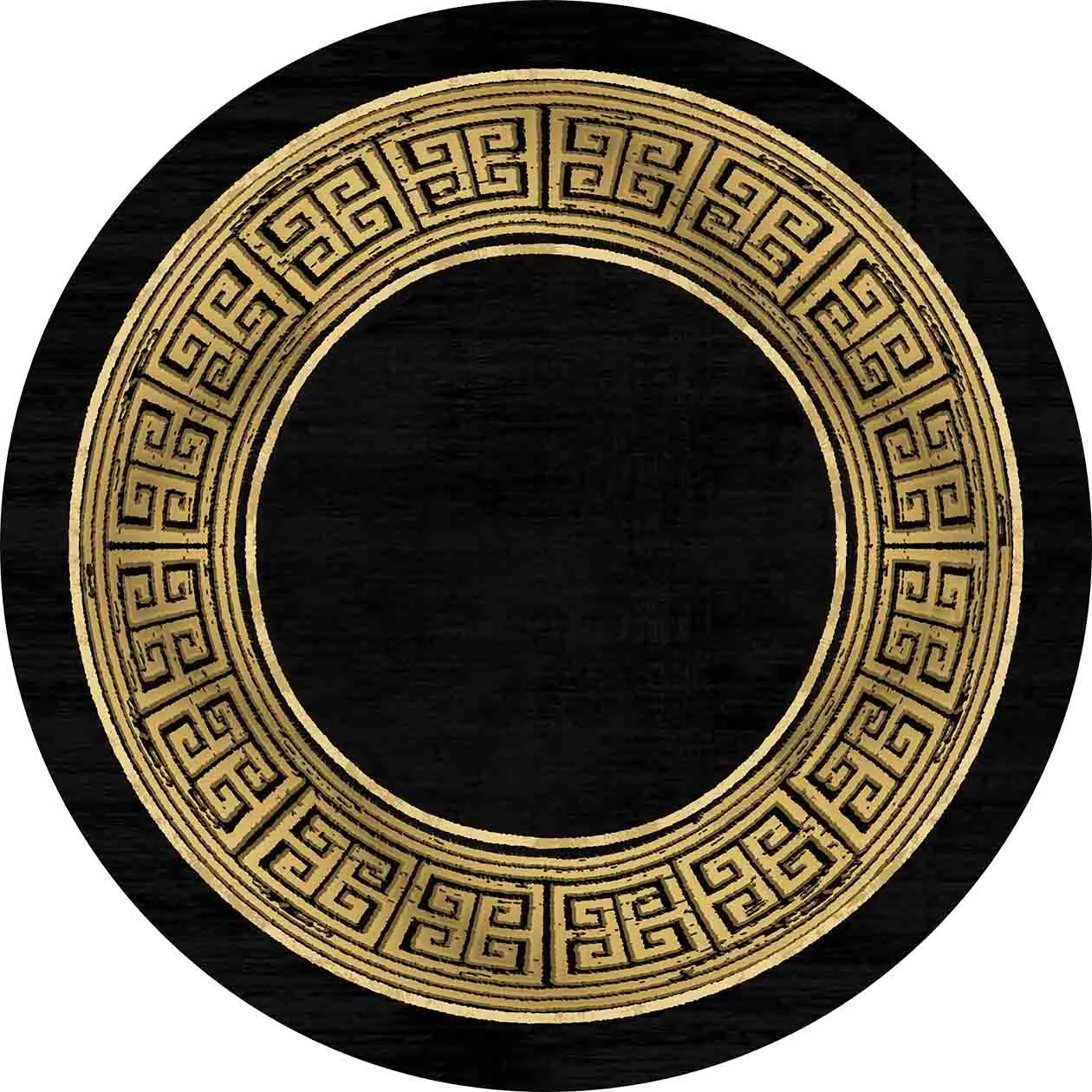 Tappeto rotondo - Tilos (nero/oro)