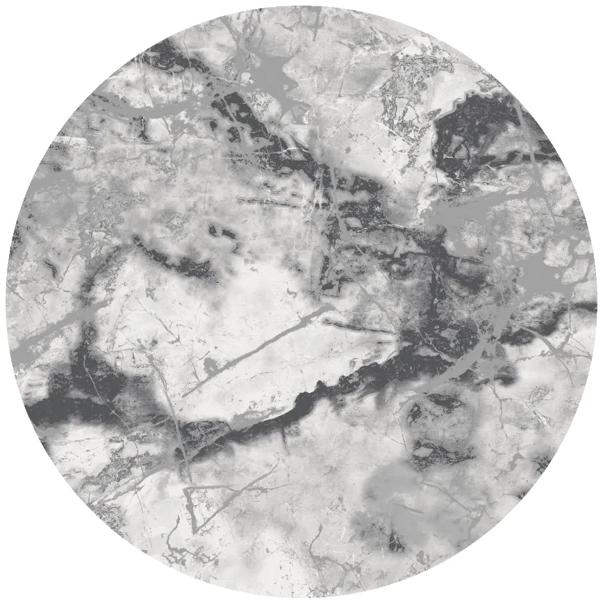 Tappeto rotondo - Mermer (grigio/bianco)