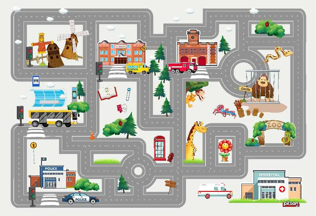 Tappeti per bambini - City Street (multi)