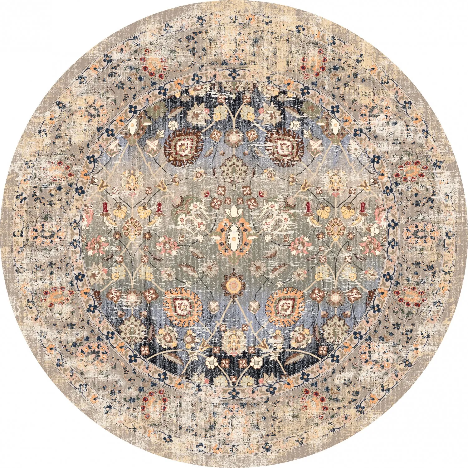 Tappeto rotondo - Bouhjar (beige/multi)