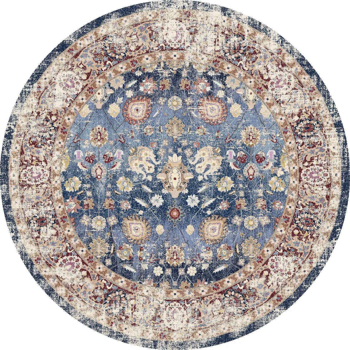 Tappeto rotondo - Bouhjar (blu scuro/multi)
