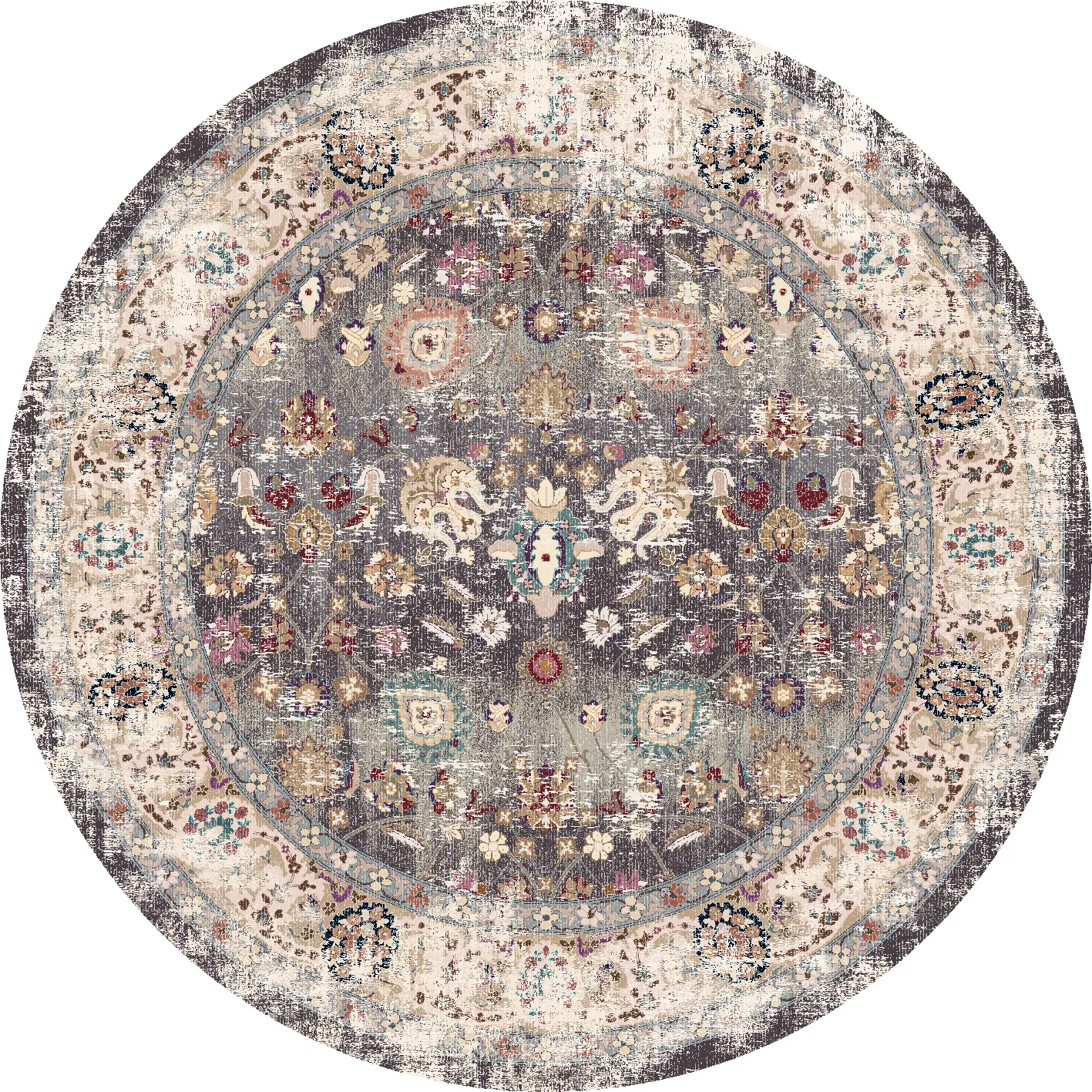 Tappeto rotondo - Bouhjar (grigio/multi)