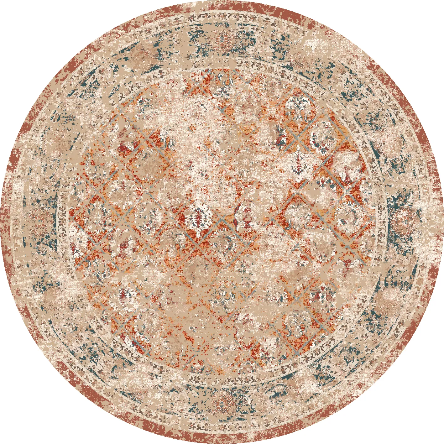 Tappeto rotondo - Douz (rosso/multi)