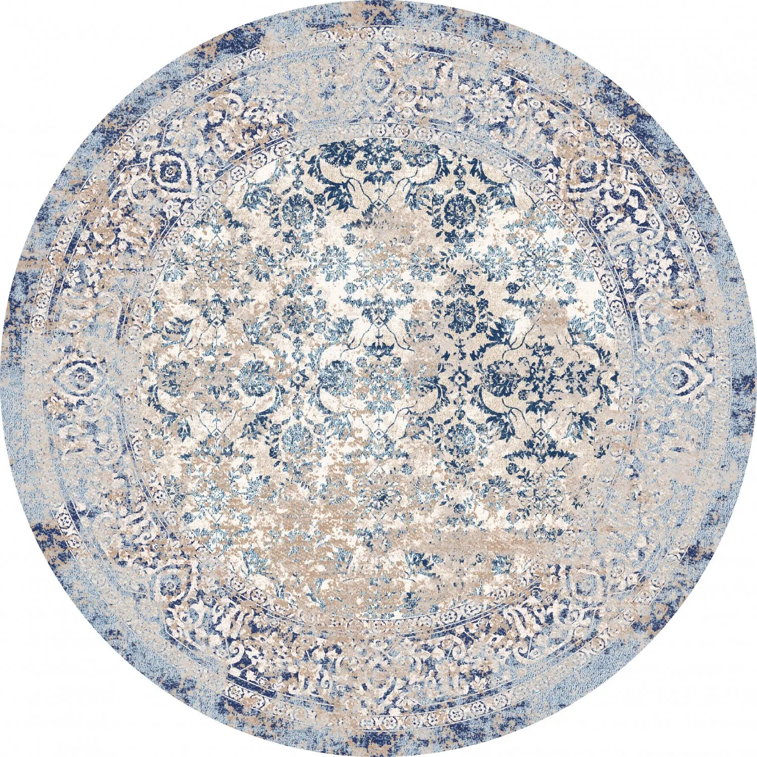 Tappeto rotondo - Denizli (blu)