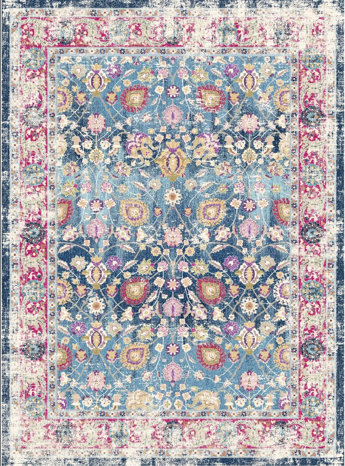 Tappeto Wilton - Bouhjar (blu/rosa/multi)