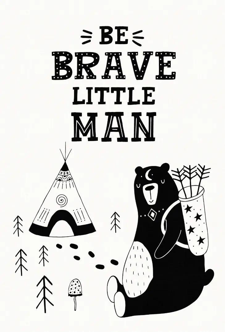 Tappeti per bambini - Camping Bear (bianca)