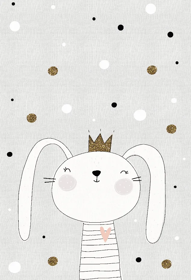 Tappeti per bambini - Rabbit Crown (grigio)