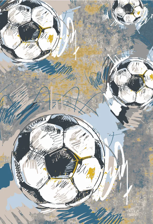 Tappeti per bambini - Cartoon Footballs (multi)