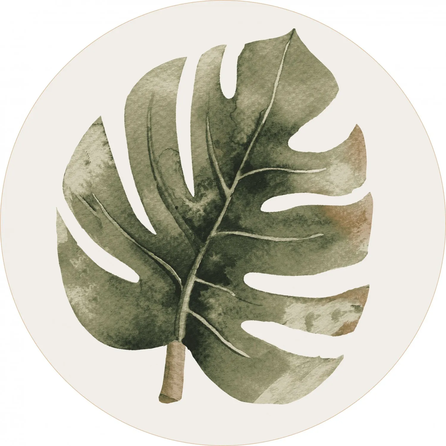 Tappeto rotondo - Falling Leaves (verde)