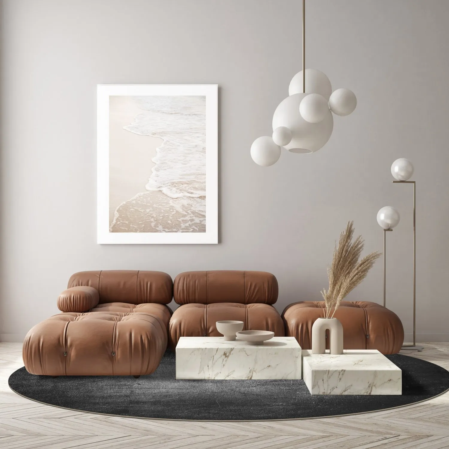 Tappeto rotondo - Serifos (grigio scuro)