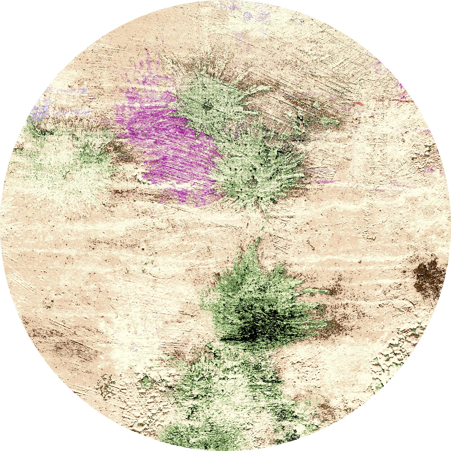 Tappeto rotondo - Dimos (beige/multi)