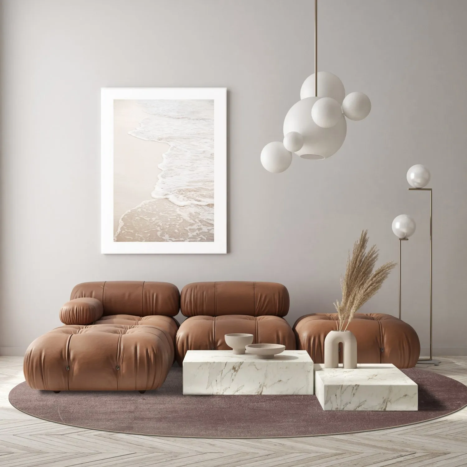 Tappeto rotondo - Artena (grigio/marrone)