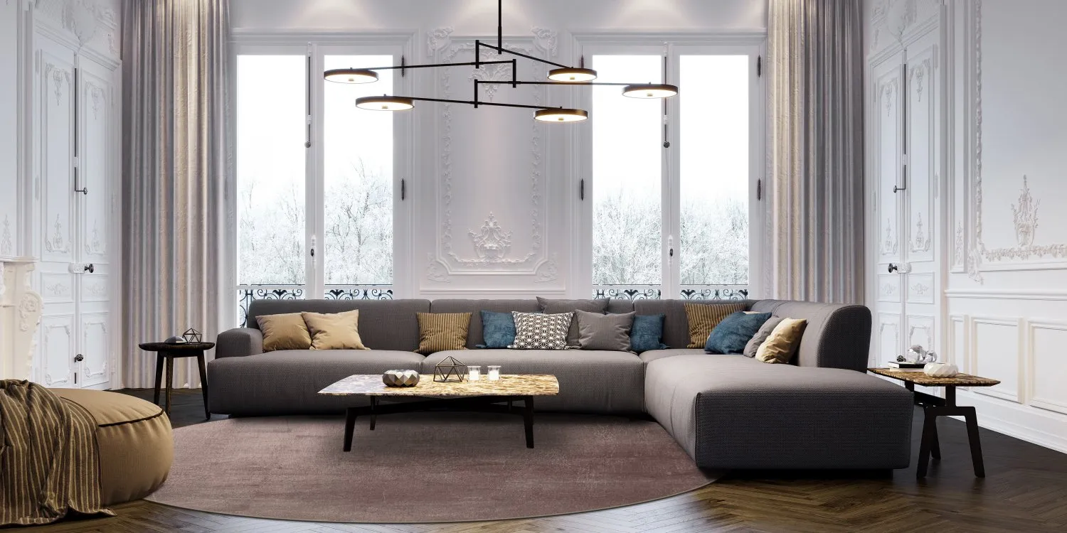 Tappeto rotondo - Artena (grigio/marrone)