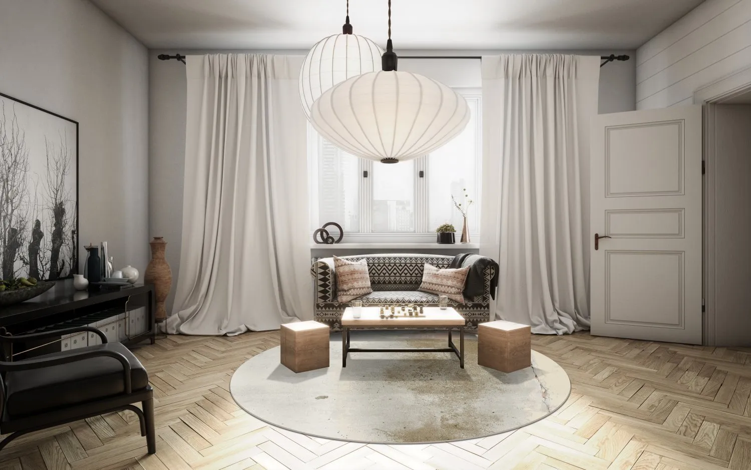 Tappeto rotondo - Aurelia (beige)