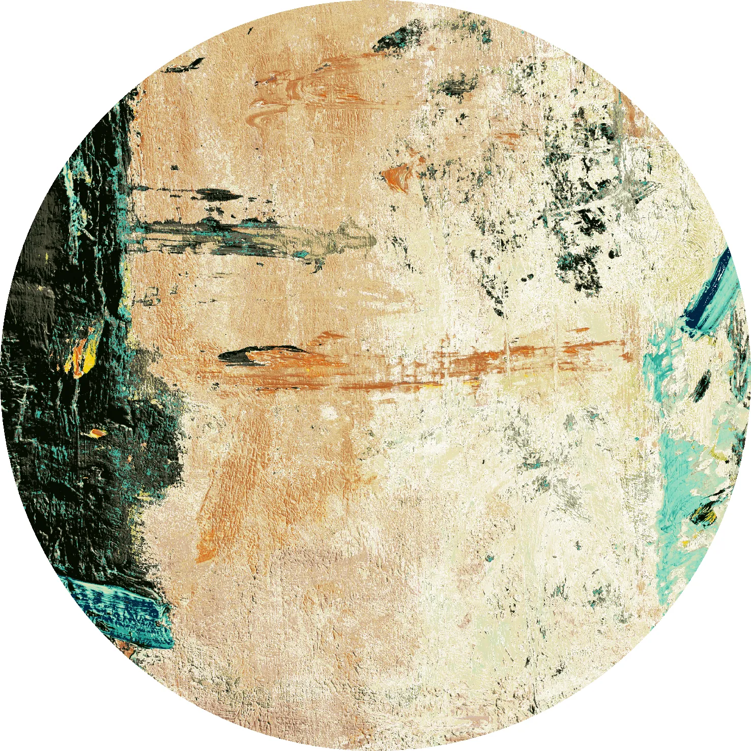 Tappeto rotondo - Tempes (beige/multi)