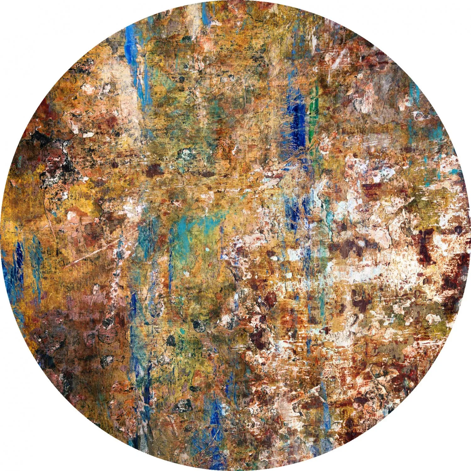 Tappeto rotondo - Trepito (marrone/blu/multi)